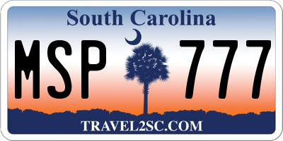 SC license plate MSP777