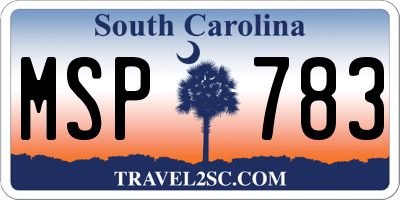 SC license plate MSP783