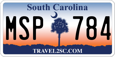 SC license plate MSP784