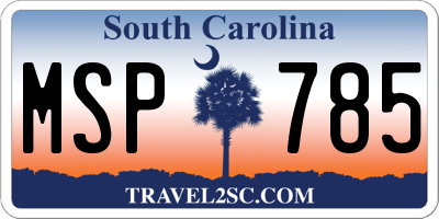 SC license plate MSP785