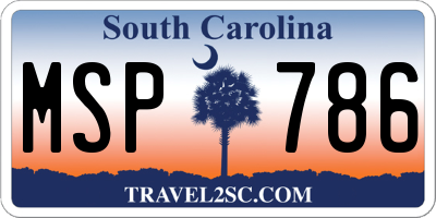 SC license plate MSP786