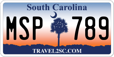 SC license plate MSP789