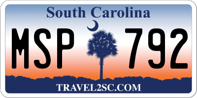 SC license plate MSP792