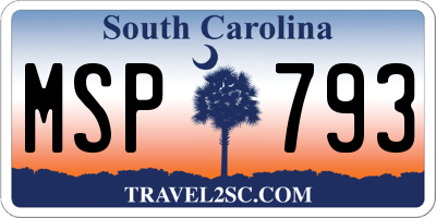 SC license plate MSP793