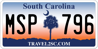 SC license plate MSP796