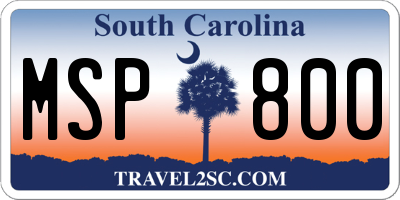 SC license plate MSP800