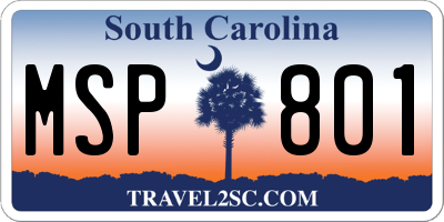 SC license plate MSP801