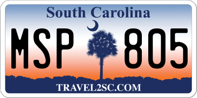 SC license plate MSP805