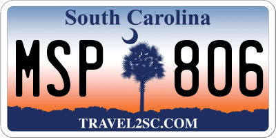SC license plate MSP806