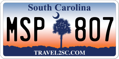 SC license plate MSP807
