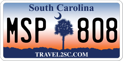 SC license plate MSP808