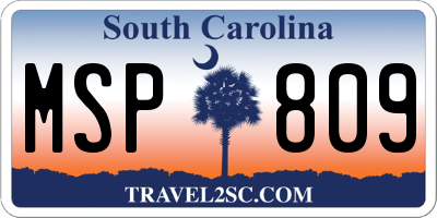 SC license plate MSP809