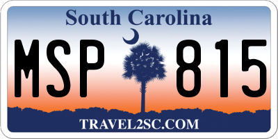 SC license plate MSP815