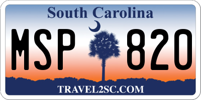 SC license plate MSP820