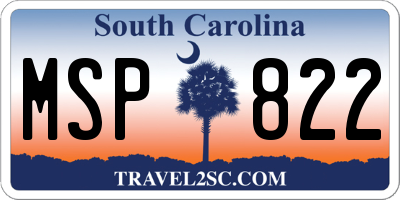 SC license plate MSP822