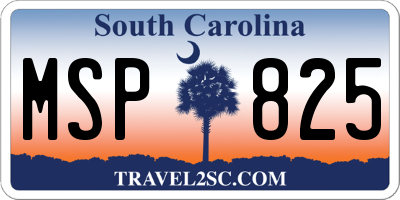 SC license plate MSP825