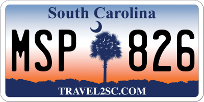 SC license plate MSP826