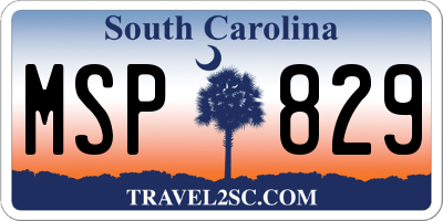 SC license plate MSP829
