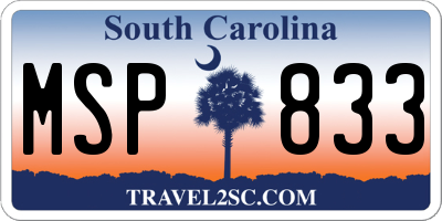 SC license plate MSP833
