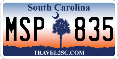 SC license plate MSP835