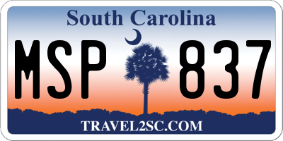 SC license plate MSP837