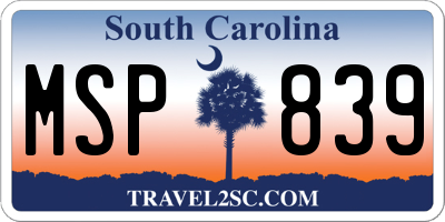 SC license plate MSP839