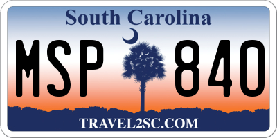 SC license plate MSP840