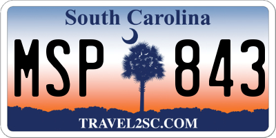 SC license plate MSP843
