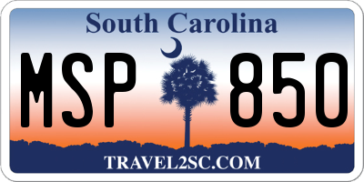 SC license plate MSP850