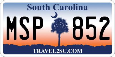SC license plate MSP852