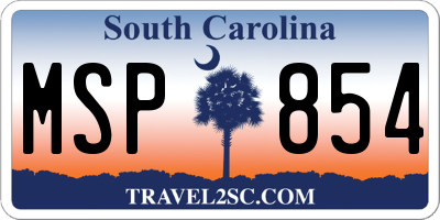 SC license plate MSP854