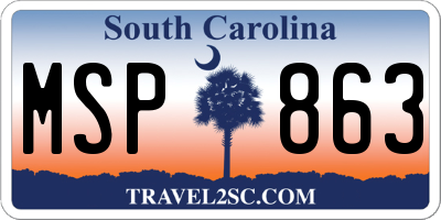 SC license plate MSP863