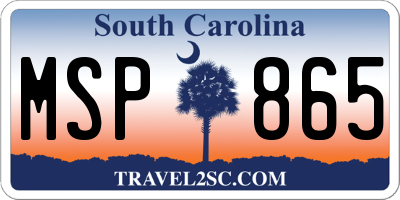SC license plate MSP865