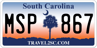 SC license plate MSP867