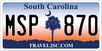 SC license plate MSP870