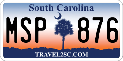 SC license plate MSP876