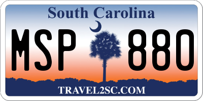 SC license plate MSP880
