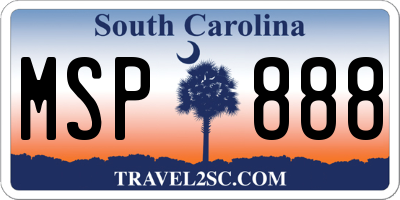 SC license plate MSP888