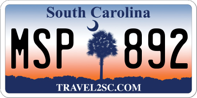SC license plate MSP892