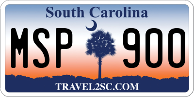 SC license plate MSP900