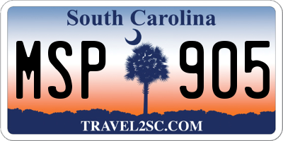 SC license plate MSP905