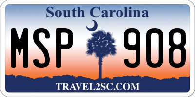 SC license plate MSP908