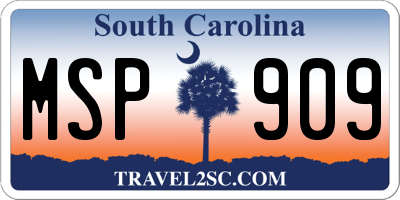 SC license plate MSP909