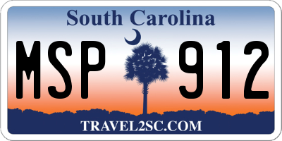 SC license plate MSP912