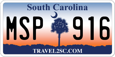 SC license plate MSP916