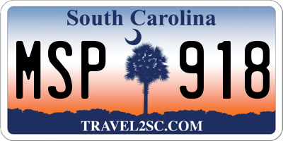 SC license plate MSP918