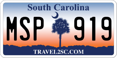 SC license plate MSP919