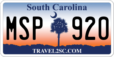 SC license plate MSP920