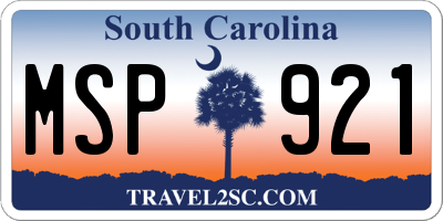 SC license plate MSP921