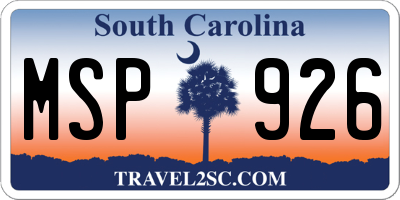 SC license plate MSP926
